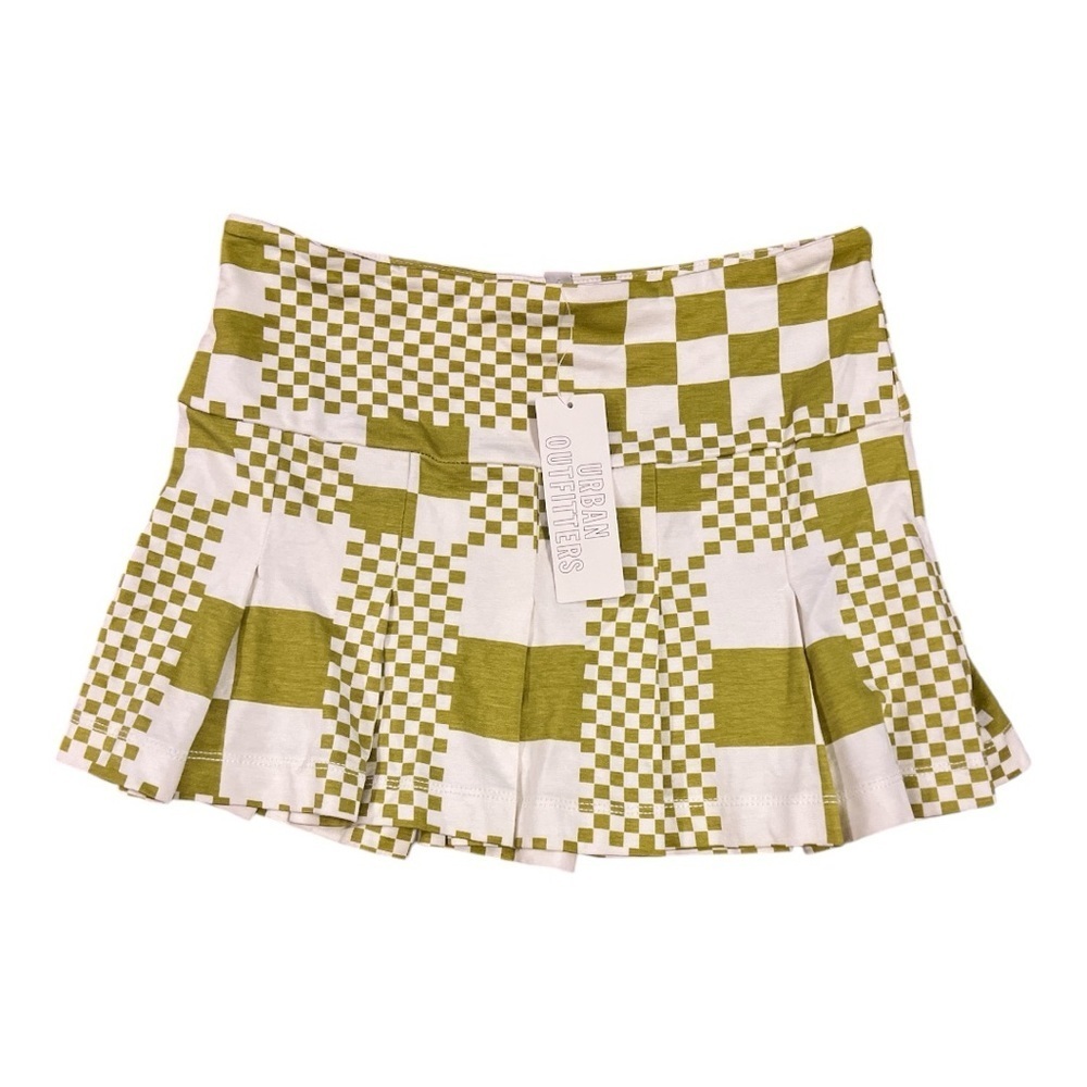 URBAN OUTFITTERS Olive Checkered Skirt NWT